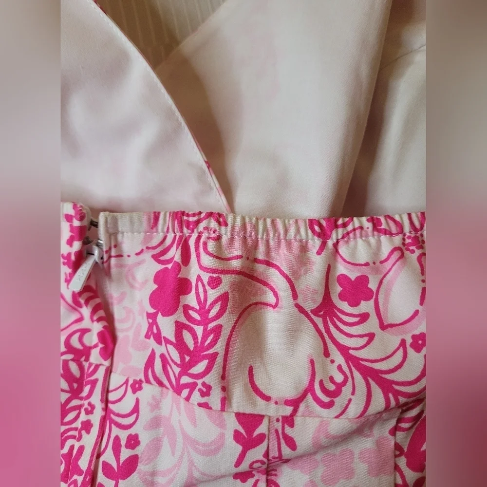 Lilly Pulitzer 100% Cotton Livie Pink Halter Top Dress sz 4 - Picture 3 of 15